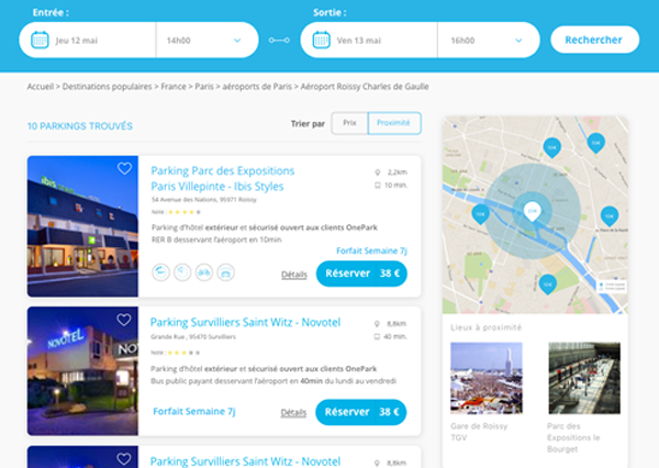 Booking parking Paris Onepark